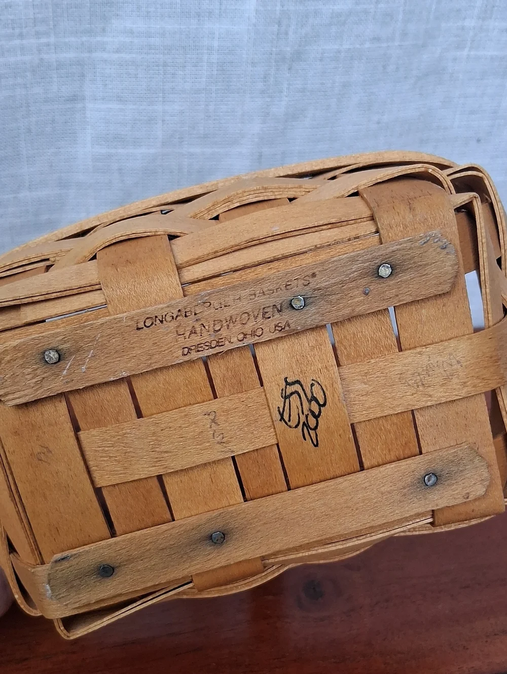 Longaberger Hand Woven Parsley Basket Vintage